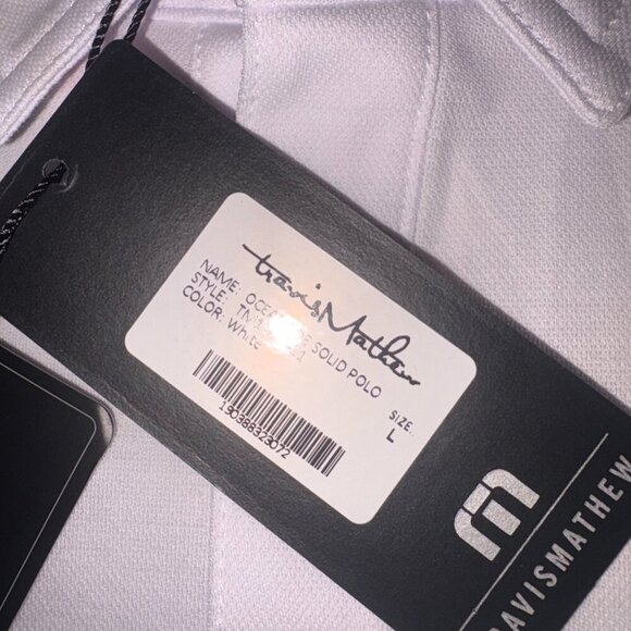 NEW NWT Travis Mathew Oceanside Polo Short Sleeve White L Wrinkle Resistant - Picture 7 of 13